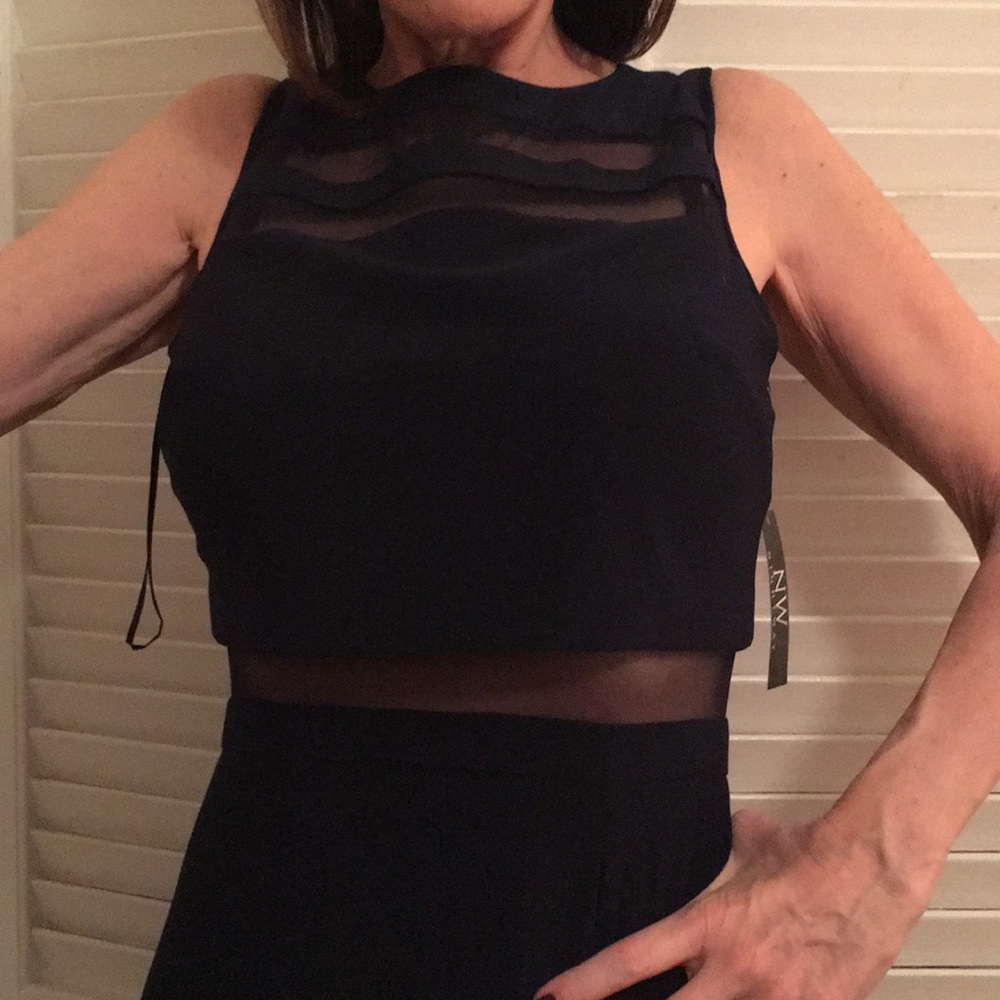 Black Illusion sleeveless Gown